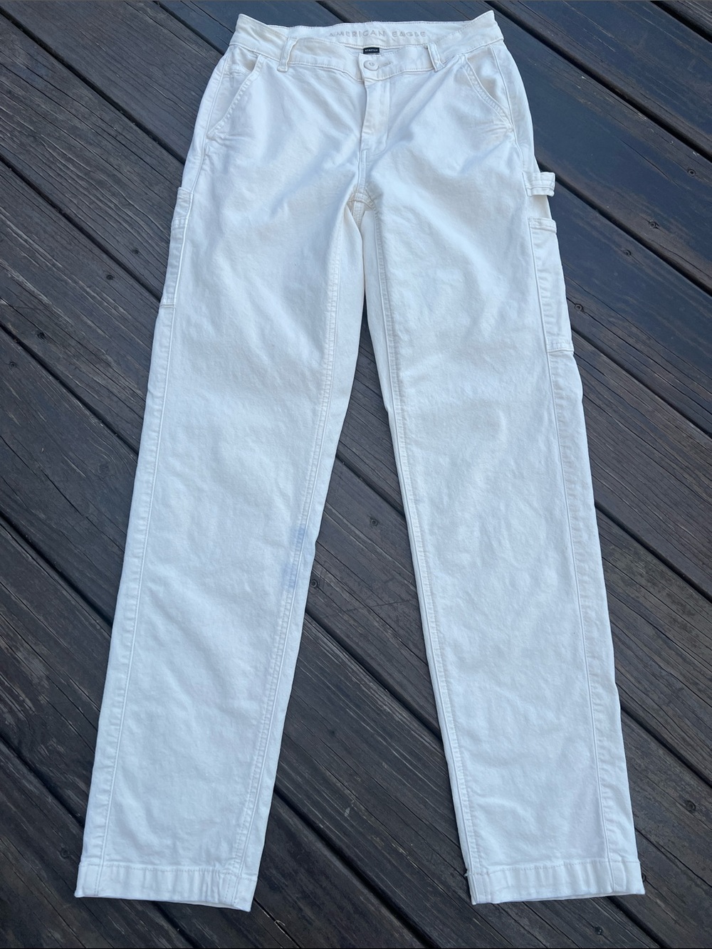 American Eagle Outfitters Women’s White Straight Carpenter Jean